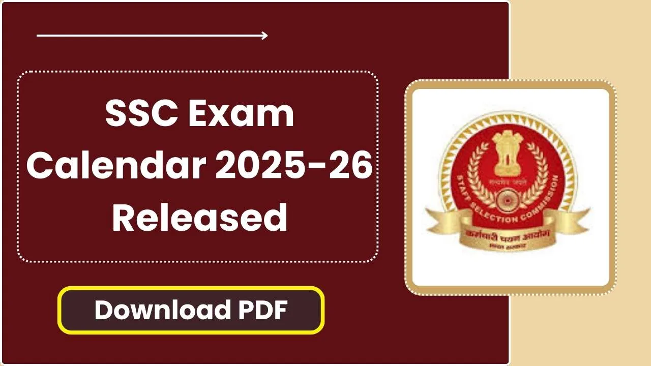 SSC Exam Calendar 2025-26