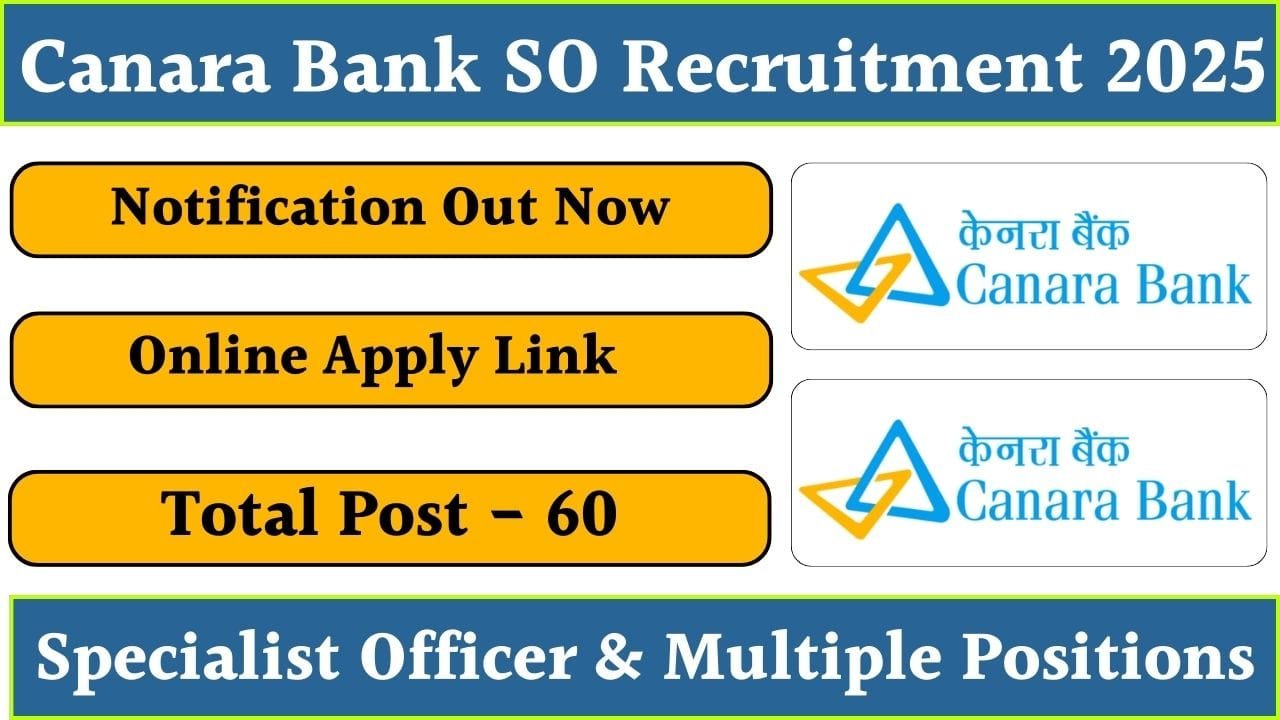 Canara Bank SO Recruitment 2025