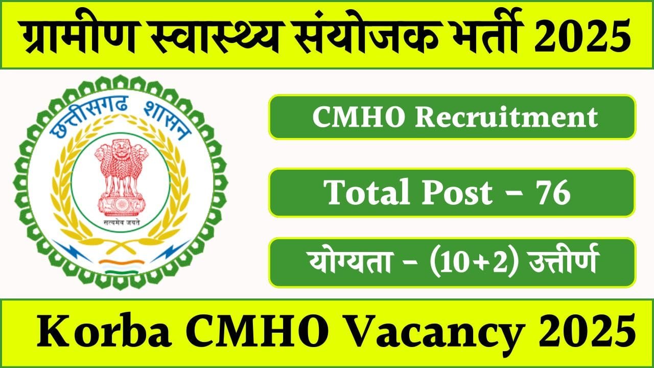 Korba CMHO Vacancy 2025