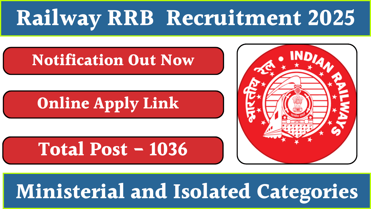 RRB Ministerial and Isolated Categories Recruitment 2024 Notification OUT, Apply Online for 1036 Vacancies