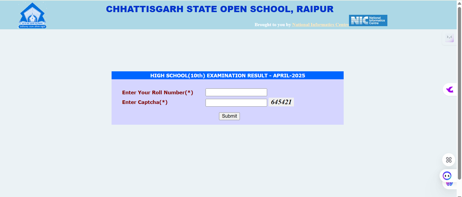 CG Open School 10th-12th Result 2025